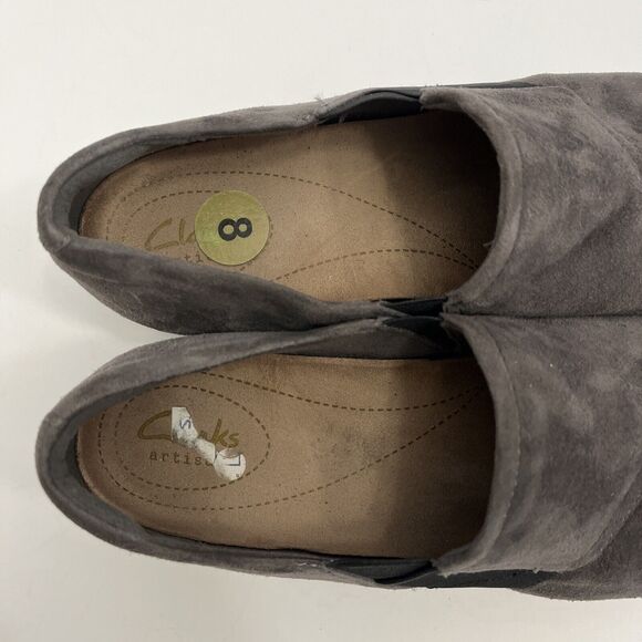 Clarks Artisan Grey Suede Daelyn‎ Monarch Slip on Comfort Loafer Shoes Size 8M - Picture 7 of 9